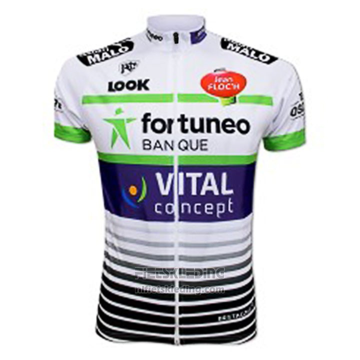 2017 Fietskleding Fortuneo Vital Concept Wit Korte Mouwen en Koersbroek